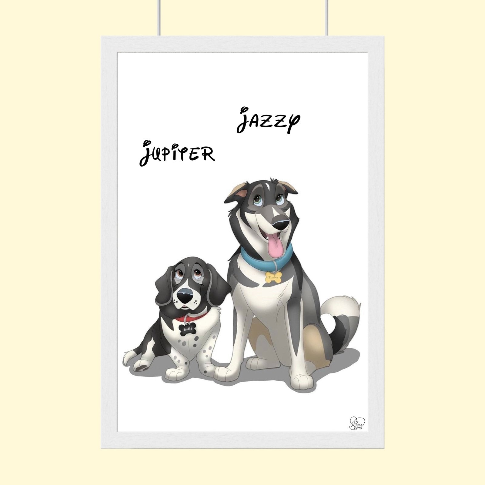 Disney Pet Art Style - Custom Pet Portrait - Disney Pet Portrait - 1 Pet - Furr and Family