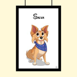 Disney Pet Art Style - Custom Pet Portrait - Disney Pet Portrait - 1 Pet - Furr and Family