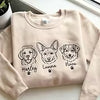 Custom Multiple Pets Outline and Name Embroidered Sweatshirt Hoodie T-shirt- Stylish Outline Style