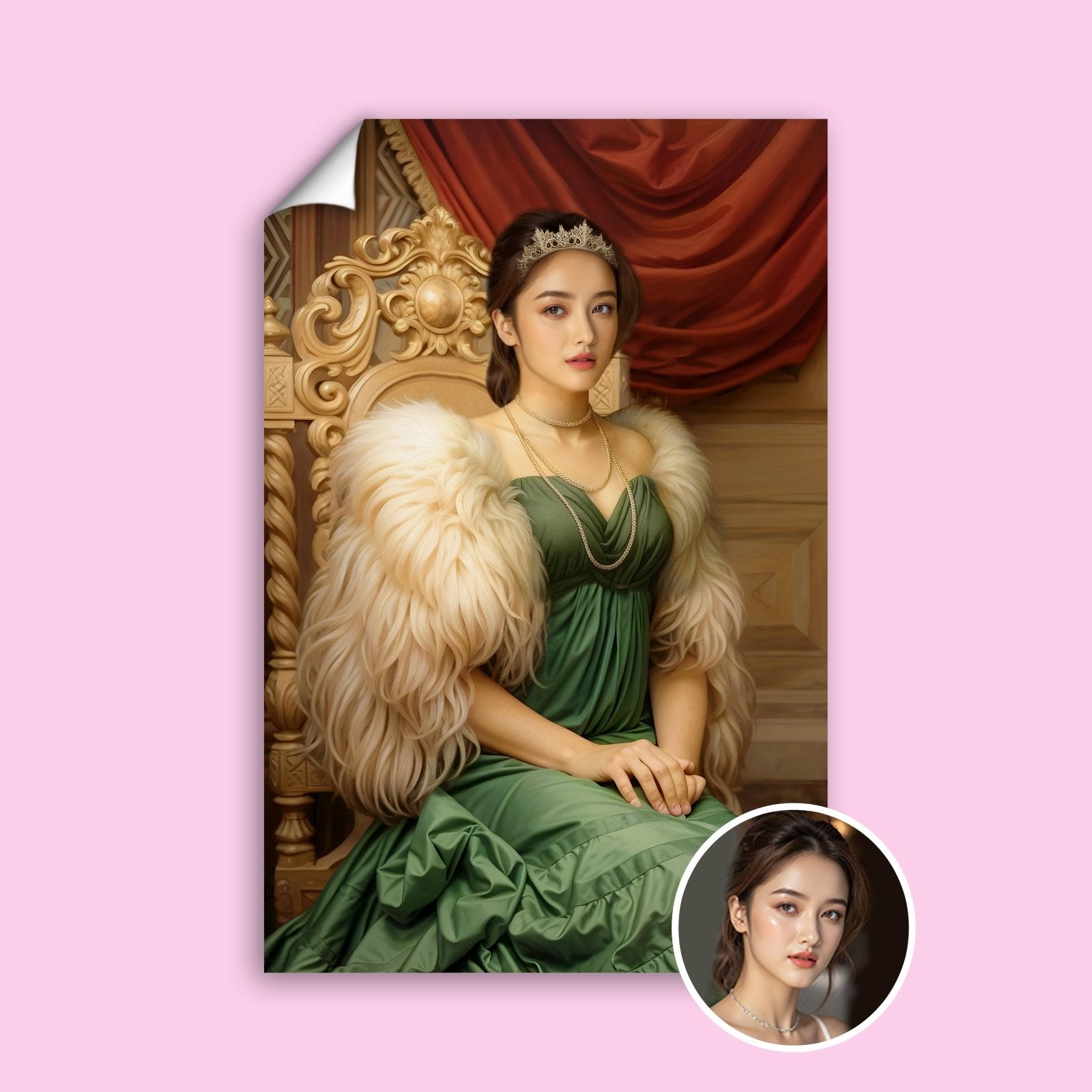 Emerald Green Renaissance Queen - Human Portrait - Female - Furr and Family