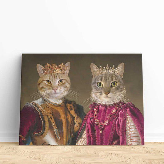 Emperor & Empress - Custom Pet Portrait | Custom Pet Canvas - 2 Pets - Furr and Family