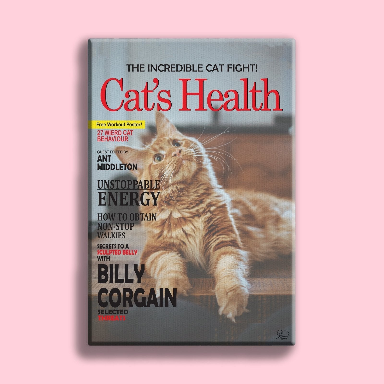 Famous Pet Magazine Covers - Custom Pet Portrait - 1 Pet - Furr and Family