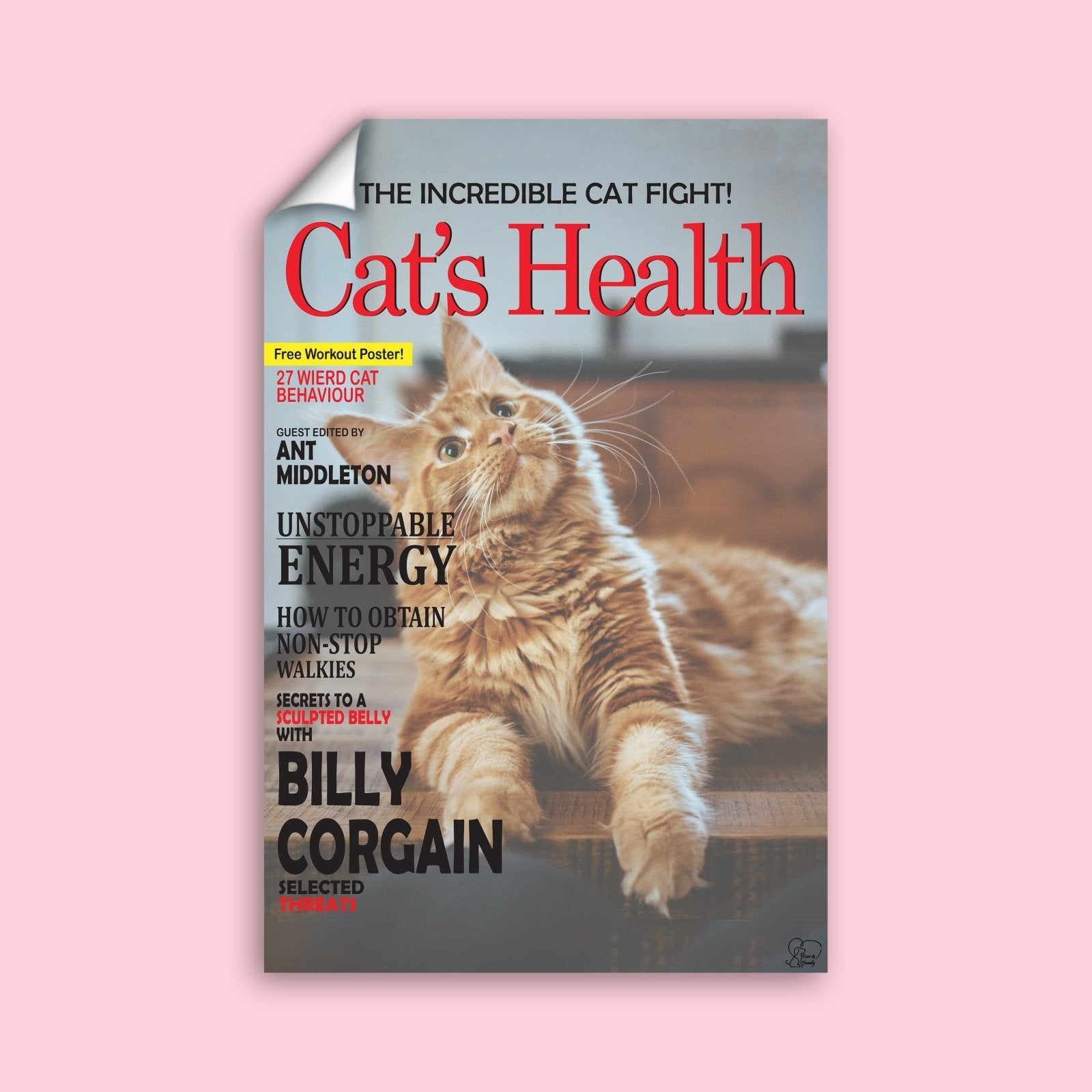 Famous Pet Magazine Covers - Custom Pet Portrait - 1 Pet - Furr and Family