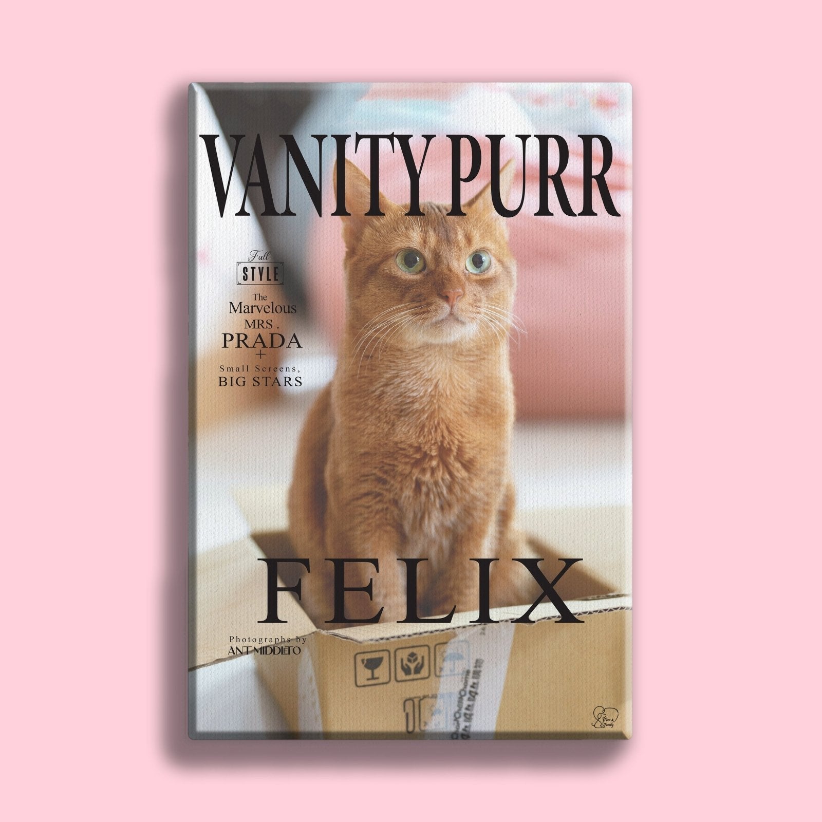 Famous Pet Magazine Covers - Custom Pet Portrait - 1 Pet - Furr and Family