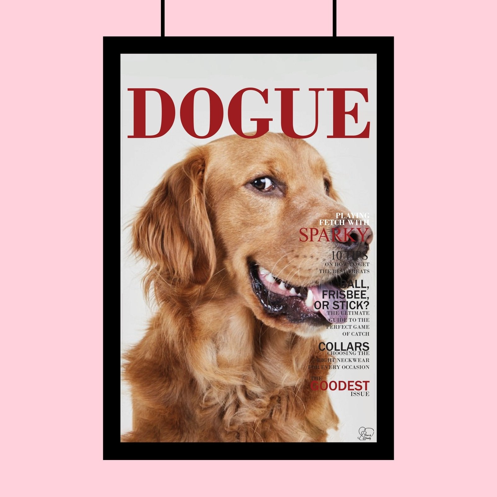 Famous Pet Magazine Covers - Custom Pet Portrait - 1 Pet - Furr and Family