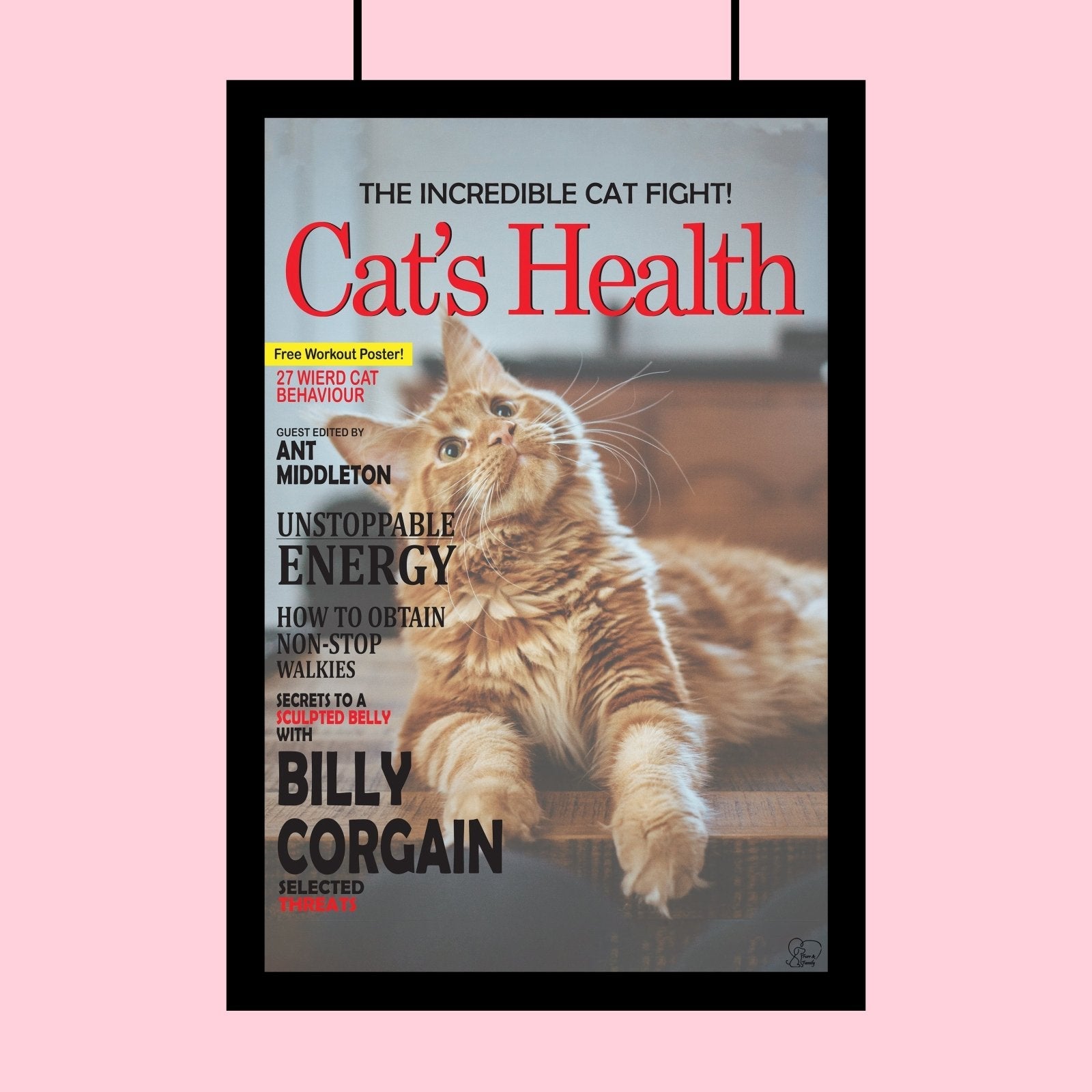 Famous Pet Magazine Covers - Custom Pet Portrait - 1 Pet - Furr and Family