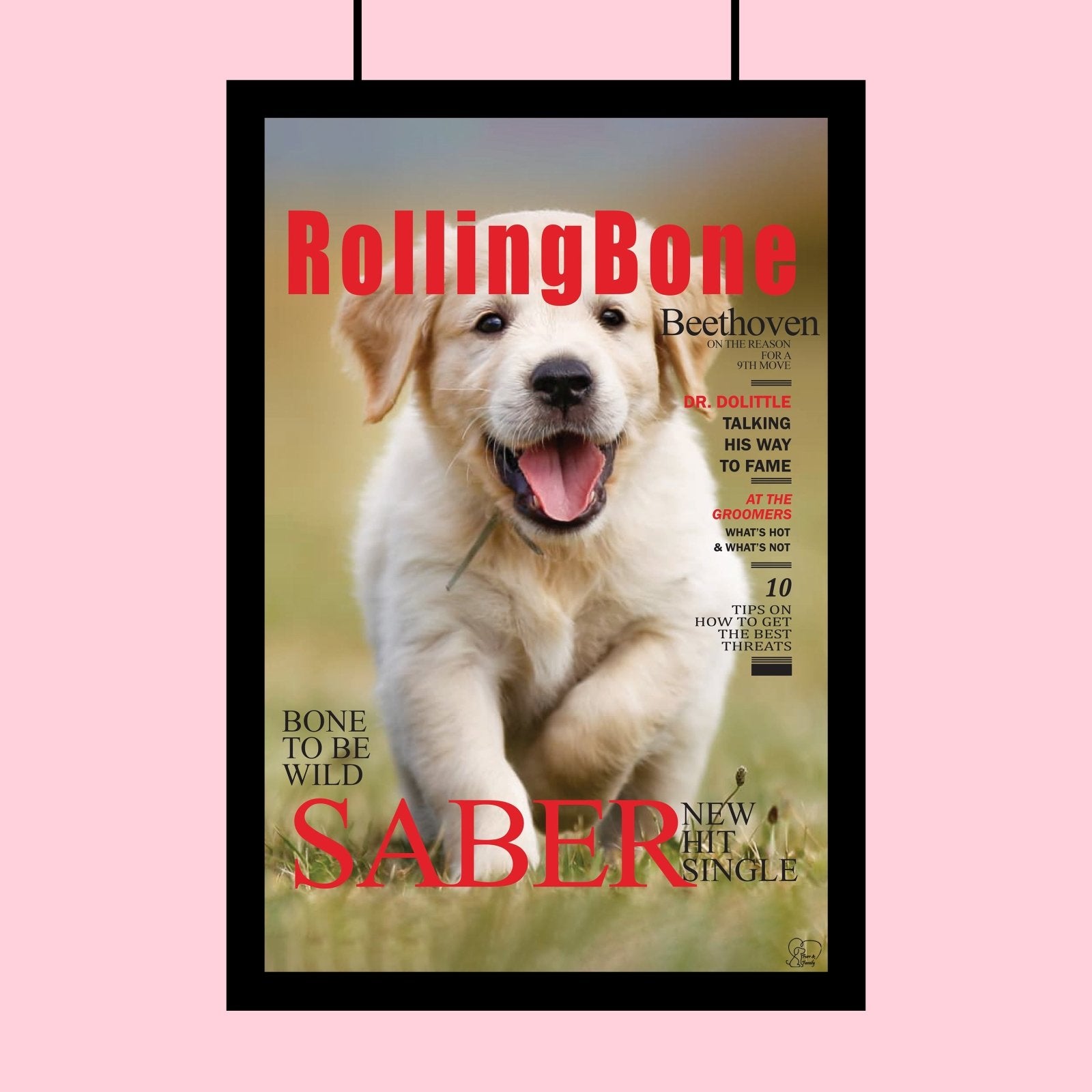 Famous Pet Magazine Covers - Custom Pet Portrait - 1 Pet - Furr and Family