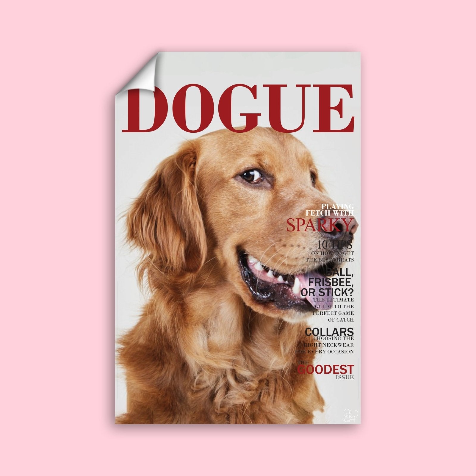 Famous Pet Magazine Covers - Custom Pet Portrait - 1 Pet - Furr and Family