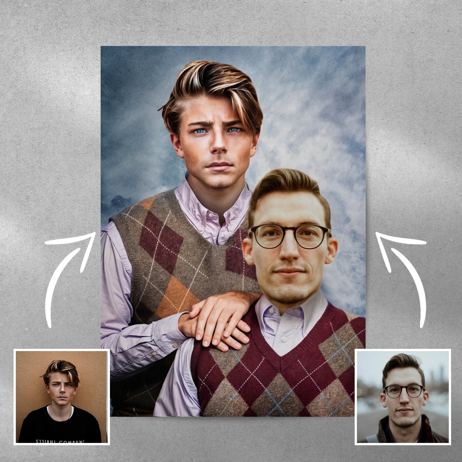 Father & Son - Custom Human Portrait - Human Portrait - human portrait - Furr and Family