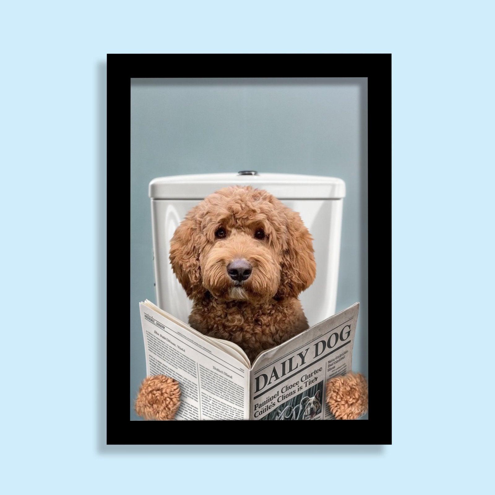 The Bathroom Reader Dog - Custom Pet Portrait - 1 Pet - Furr and Family