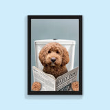 The Bathroom Reader Dog - Custom Pet Portrait - 1 Pet - Furr and Family