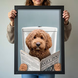 The Bathroom Reader Dog - Custom Pet Portrait - 1 Pet - Furr and Family