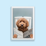 The Bathroom Reader Dog - Custom Pet Portrait - 1 Pet - Furr and Family