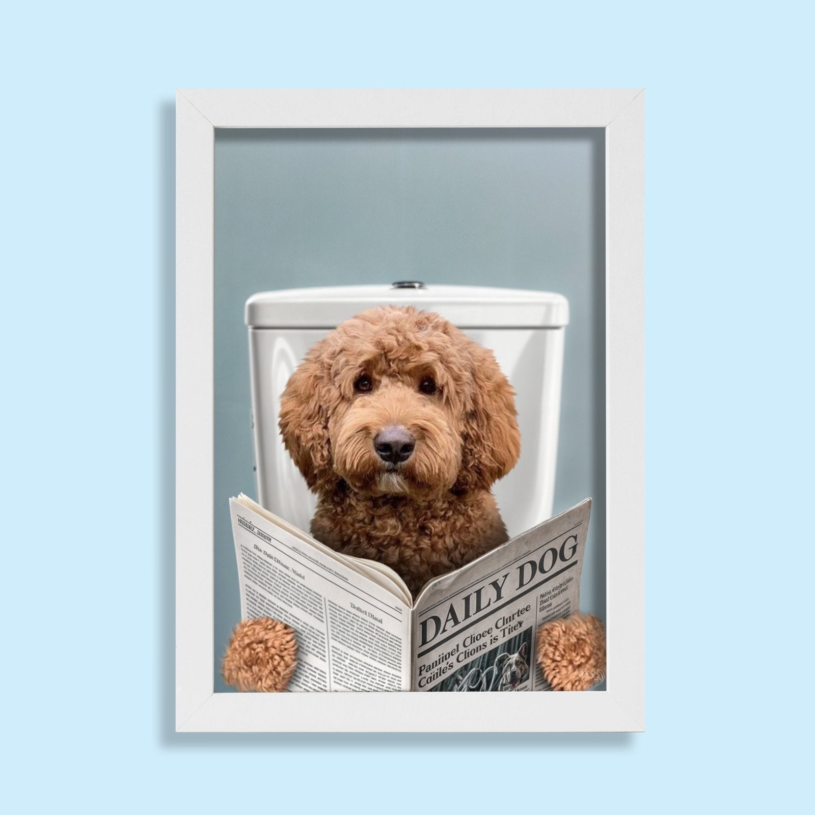The Bathroom Reader Dog - Custom Pet Portrait - 1 Pet - Furr and Family