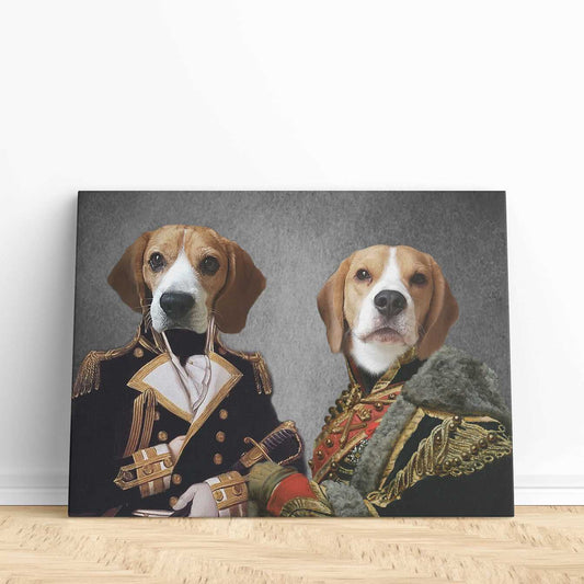 Generals in Arms - Custom Pet Portrait | Custom Pet Canvas - 2 Pets - Furr and Family