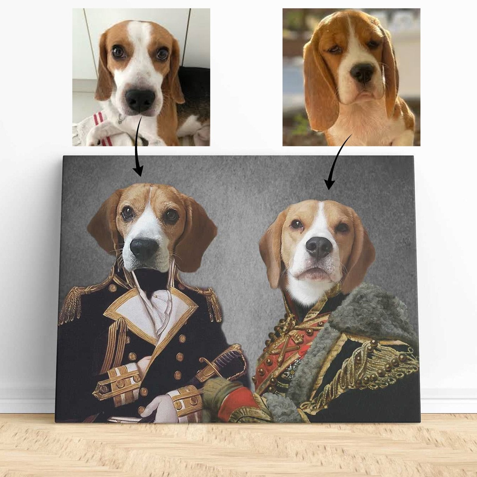 Generals in Arms - Custom Pet Portrait | Custom Pet Canvas - 2 Pets - Furr and Family
