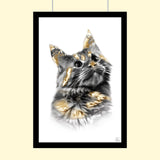 Gold Plated Pet Art - Custom Pet Portrait - 1 Pet - Furr and Family