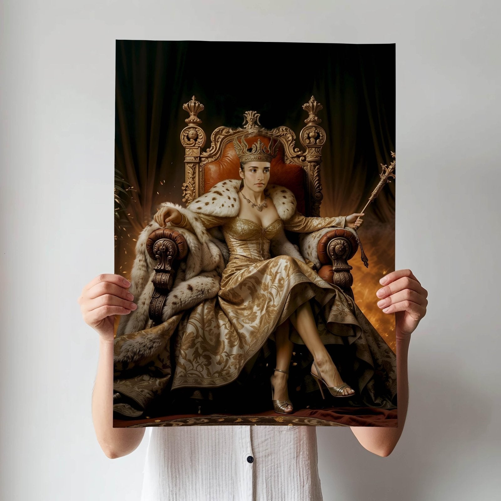 Golden Throne Queen Artwork - Human Portrait - Female - Furr and Family