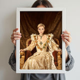 Golden Throne Queen Renaissance Painting - Human Portrait - Female - Furr and Family