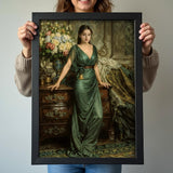 Green Dress Royal Portrait - Human Portrait - Female - Furr and Family