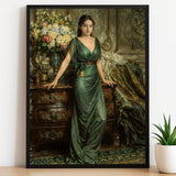 Green Dress Royal Portrait - Human Portrait - Female - Furr and Family