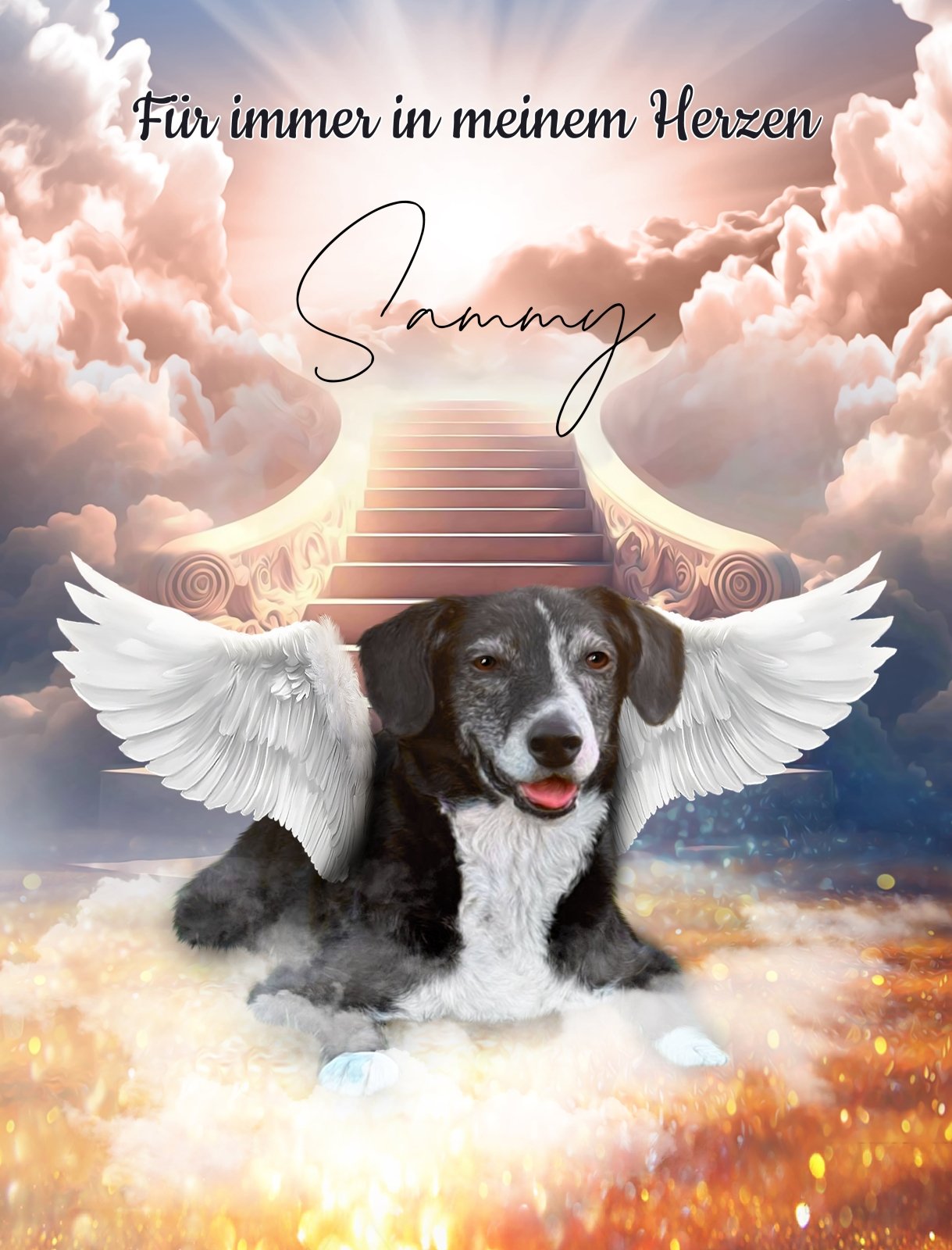 Halo Angel Style - Custom Pet Portrait - 1 Pet - Furr and Family