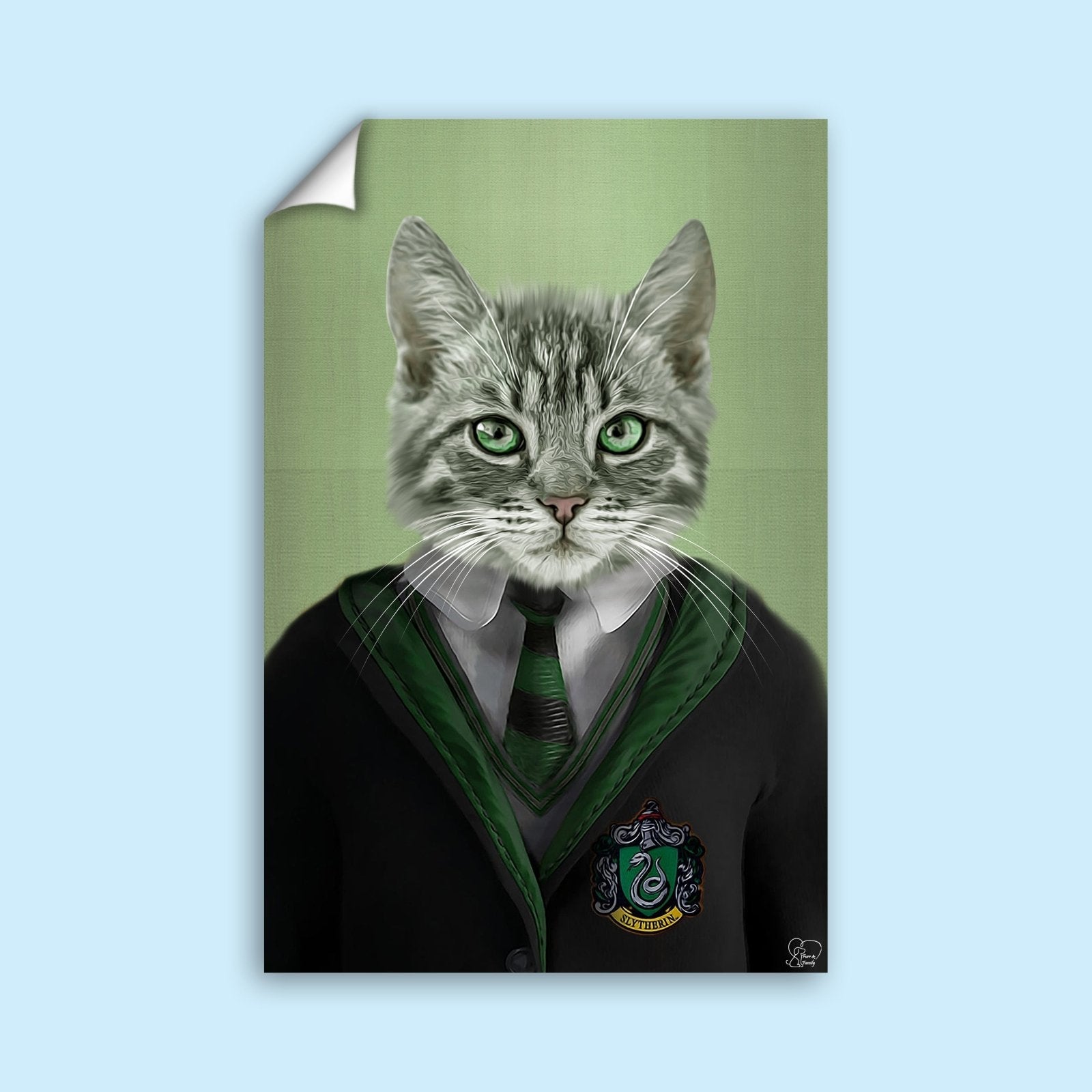 Harry Potter SLYTHERIN - Custom Pet Portrait - 1 Pet - Furr and Family