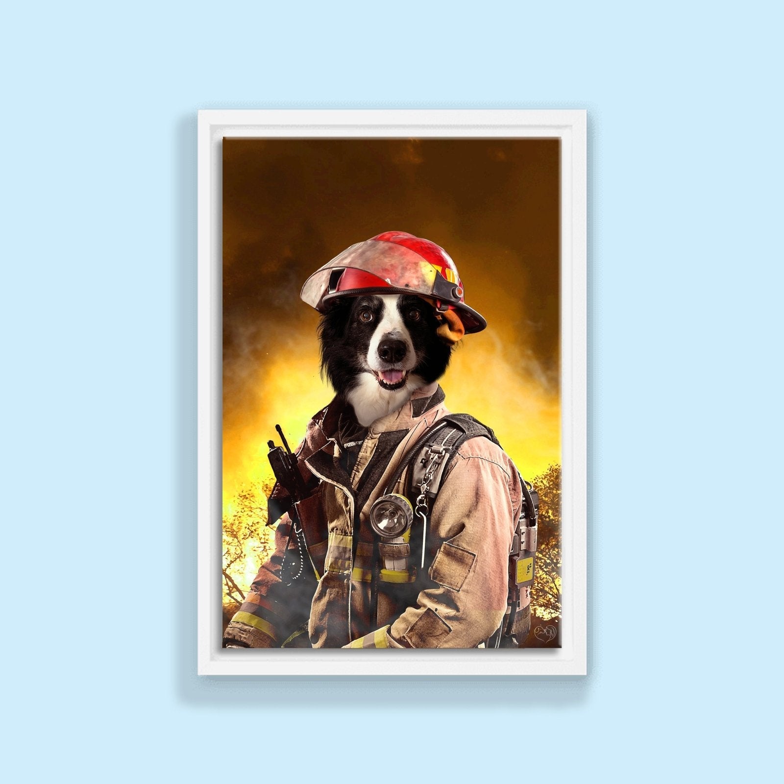 Heroic Firefighter - Custom Pet Portrait - 1 Pet - Furr and Family