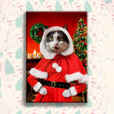 Holiday Santa Pet Portrait – Festive Custom Pet Art - 1 Pet - Furr and Family