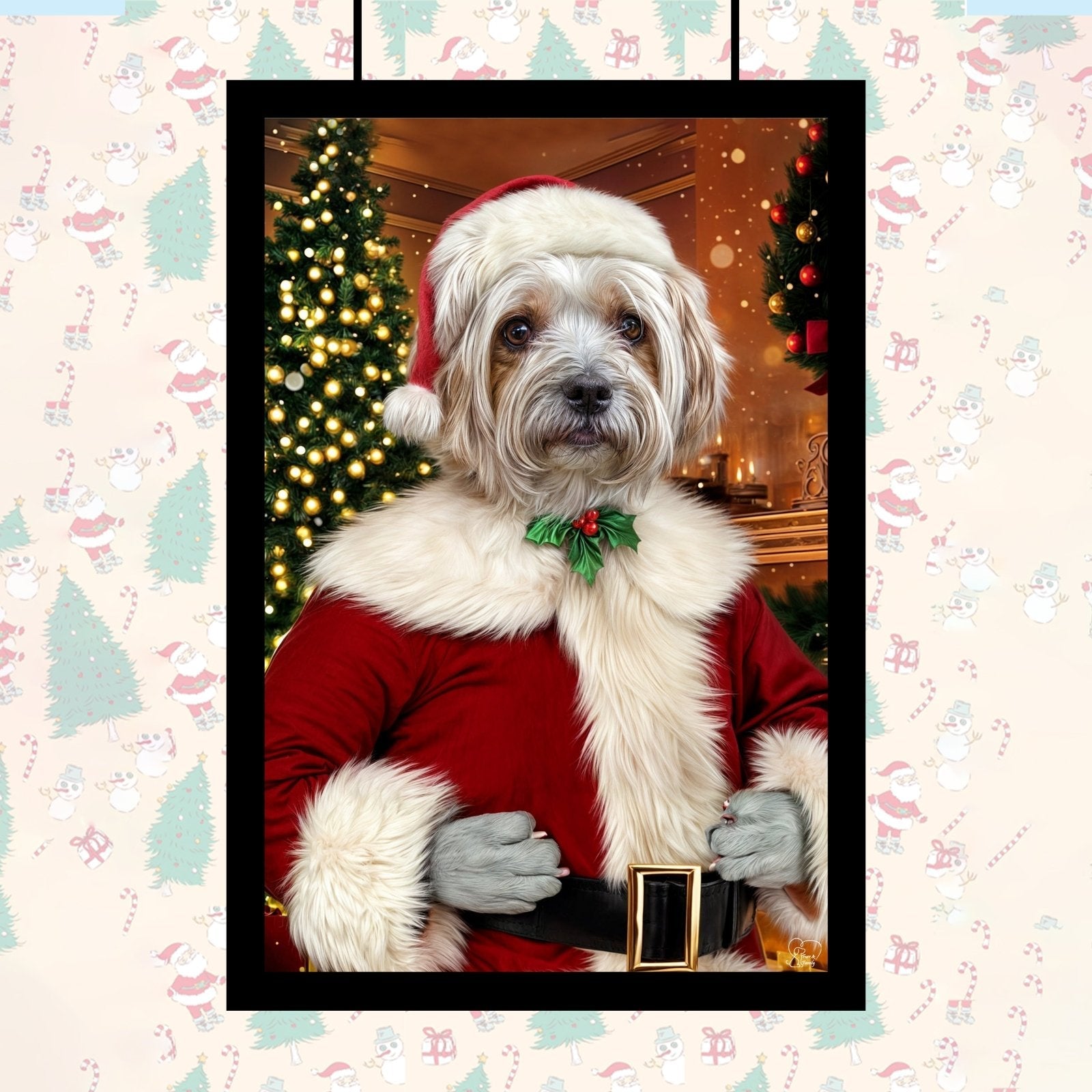 Holiday Spirit Pet Portrait – Santa Paws Edition - 1 Pet - Furr and Family