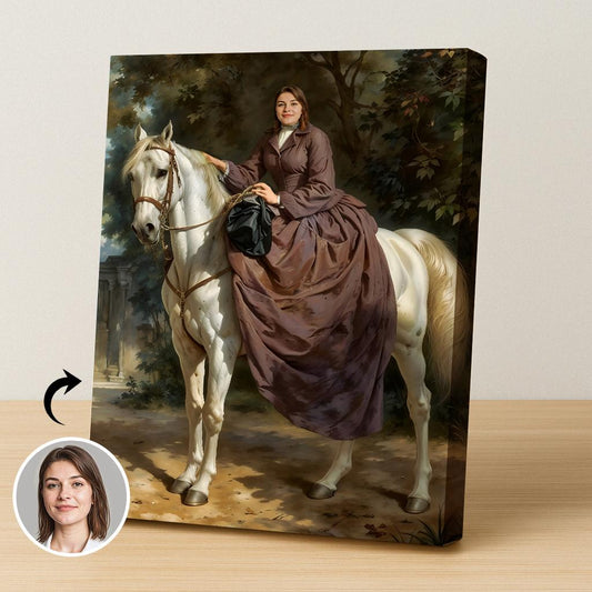 Horseback Noble Lady - Human Portrait - Female - Furr and Family