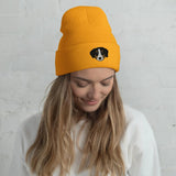 Custom embroidered beanie featuring a pet’s name or face design, made from soft knit fabric — perfect for cold weather and pet lovers