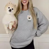 Personalized Pet Portrait Embroidered Sweatshirt- Colorful Design