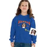 Custom Dog Hoodie Embroidered Dog Name, Personalized Pet Face Sweatshirt, Varsity Style Hoodie- Varsity Colorful Design
