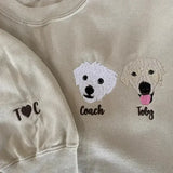 Personalized Pet Portrait Embroidered Sweatshirt- Colorful Design