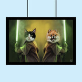 Jedi Paws – Star wars Multi - Pet Portrait - Star Wars - 2 Pets - Furr and Family
