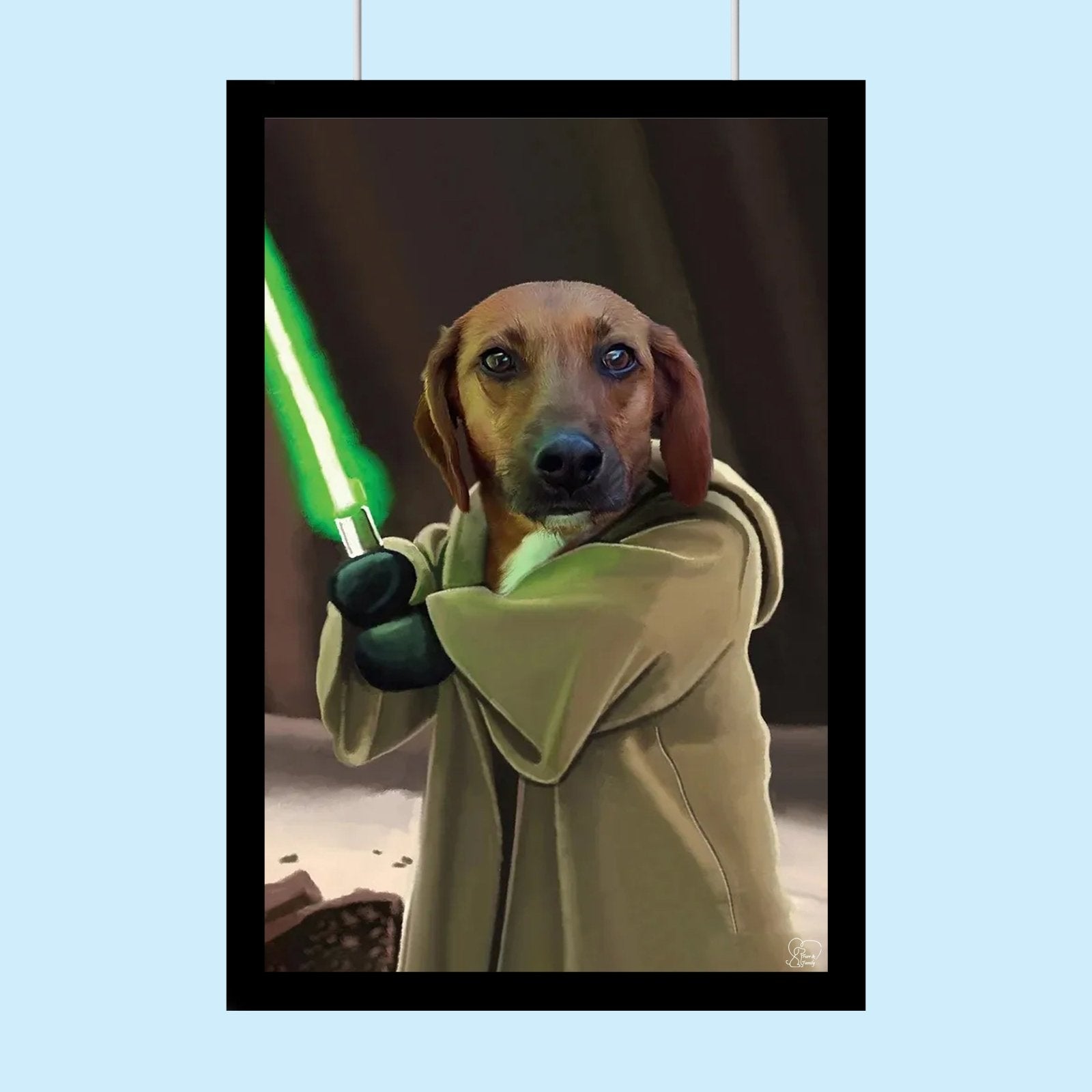 Jedi Pup Star Wars - Custom Pet Portrait - 1 Pet - Furr and Family