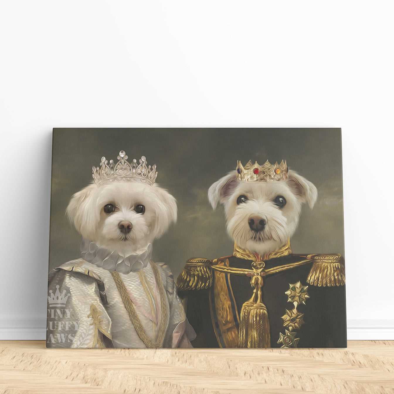 King & Queen - Custom Pet Portrait | Custom Pet Canvas - 2 Pets - Furr and Family