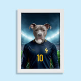 Kylian Mbappaw – Custom French Football Pet Portrait - 1 Pet - Furr and Family
