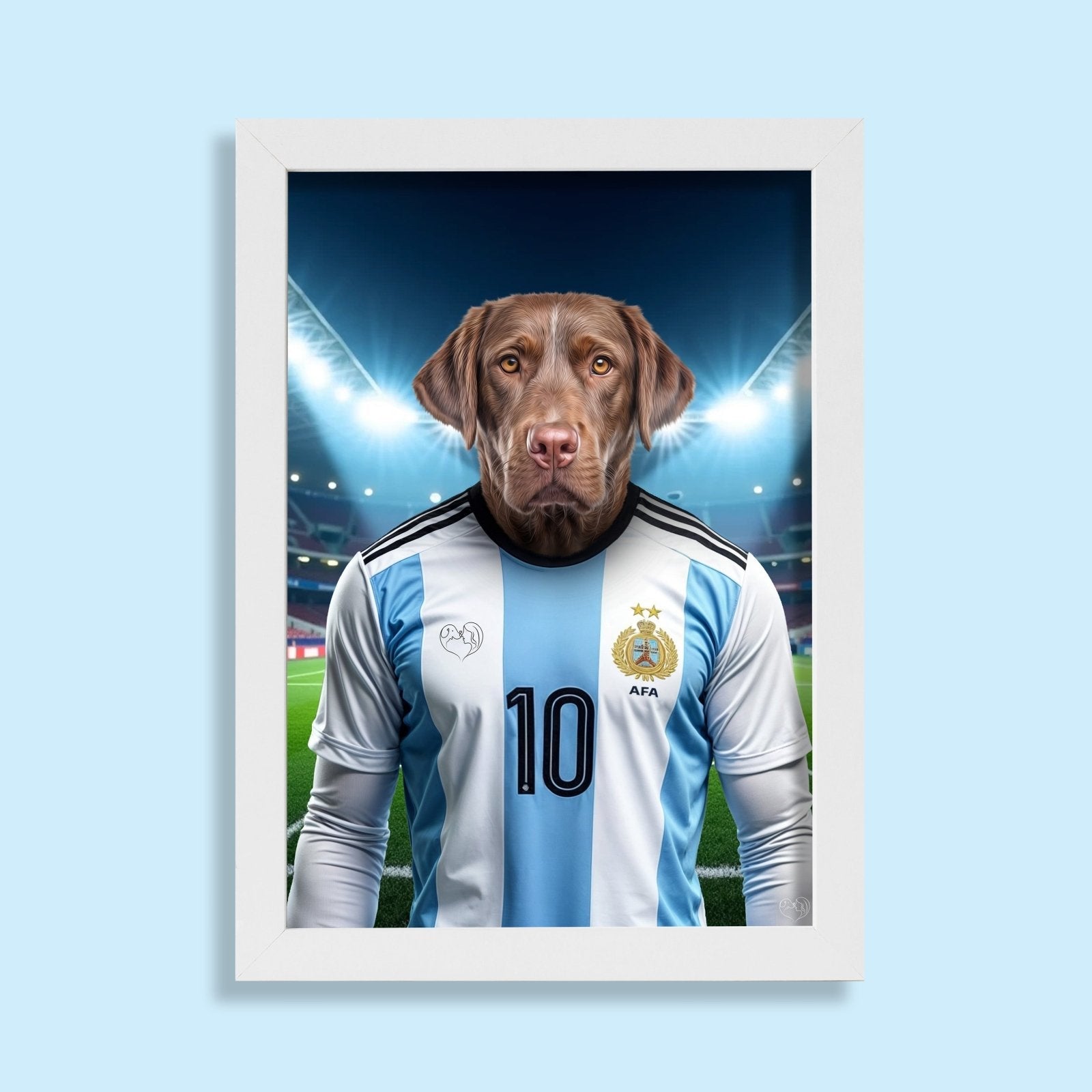 Leo Pawssi – Custom Argentina Footballer Pet Portrait - 1 Pet - Furr and Family
