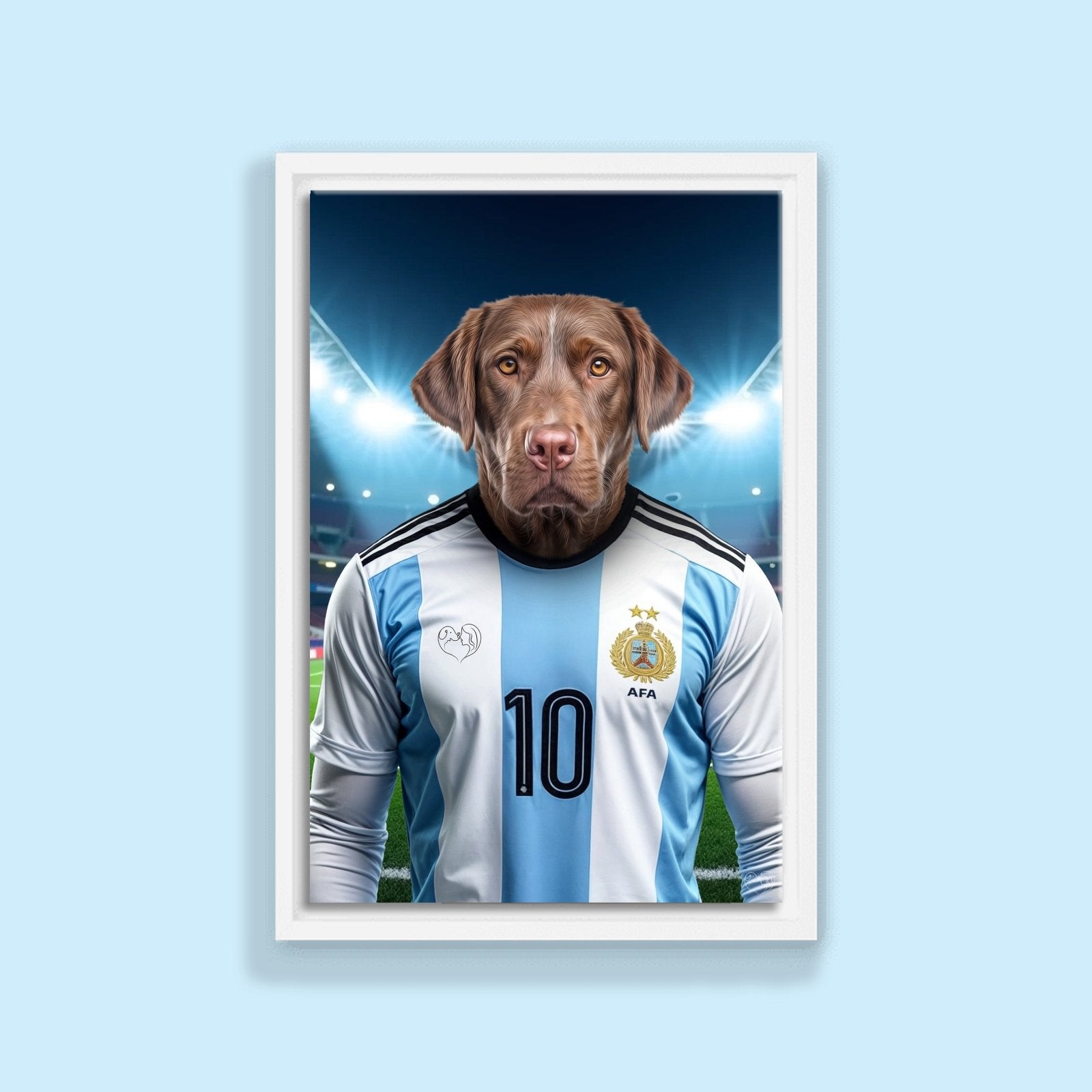 Leo Pawssi – Custom Argentina Footballer Pet Portrait - 1 Pet - Furr and Family
