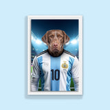 Leo Pawssi – Custom Argentina Footballer Pet Portrait - 1 Pet - Furr and Family