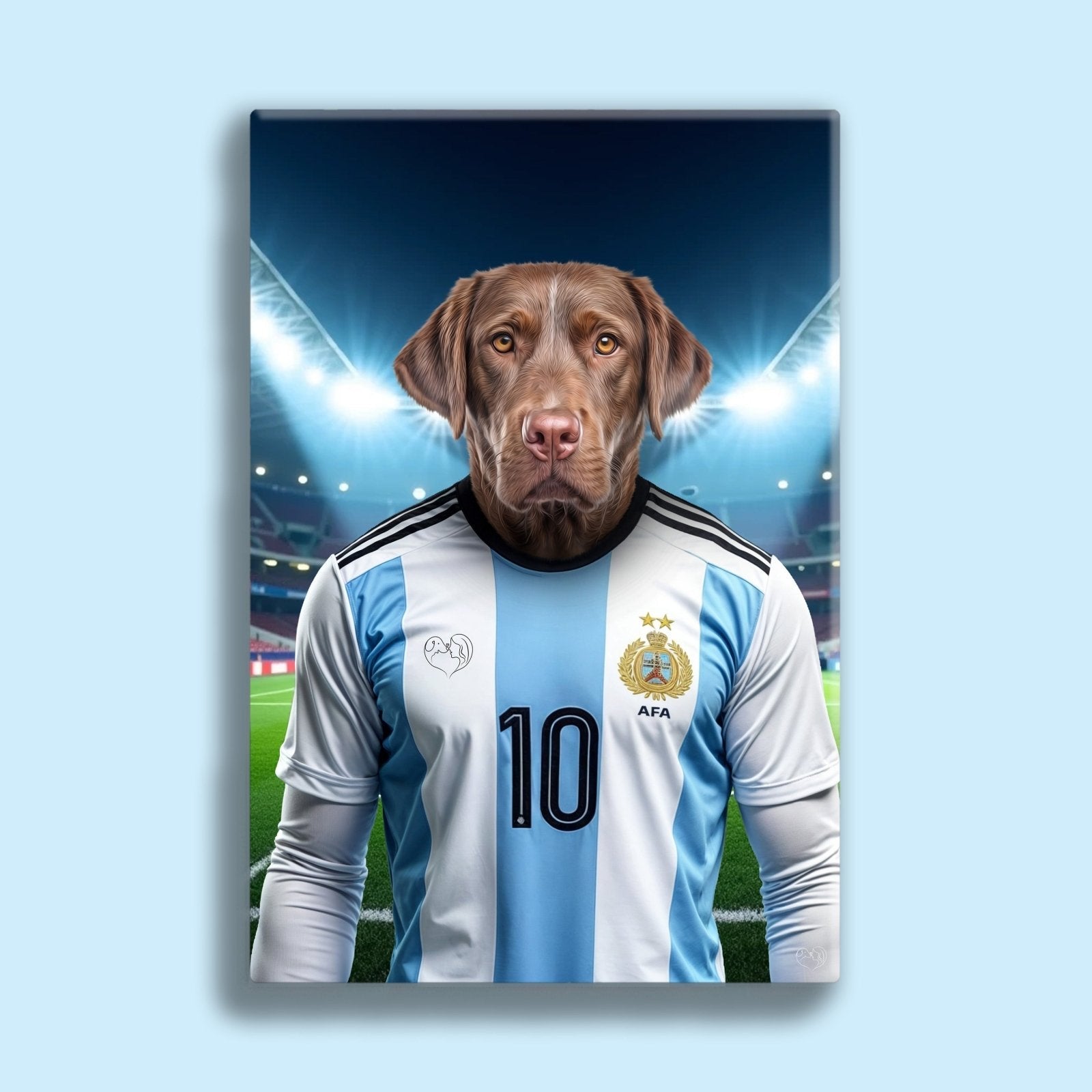 Leo Pawssi – Custom Argentina Footballer Pet Portrait - 1 Pet - Furr and Family