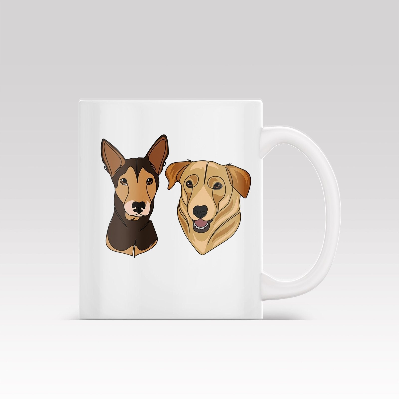 Line Art Colored - Custom Mug - 1 Pet - Furr and Family