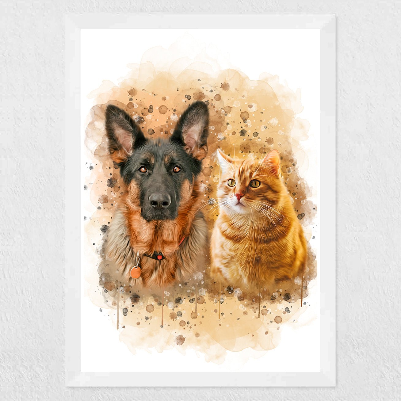 Custom Watercolor Pet Portrait - Custom Pet Portrait - 1 Pet - Furr and Family