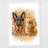 Custom Watercolor Pet Portrait - Custom Pet Portrait - 1 Pet - Furr and Family