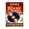 Personalised Music Room Metal Sign – Custom Vintage Wall Decor