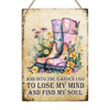 Into The Garden I Go Metal Tin Sign – Inspirational Garden Wall Decor