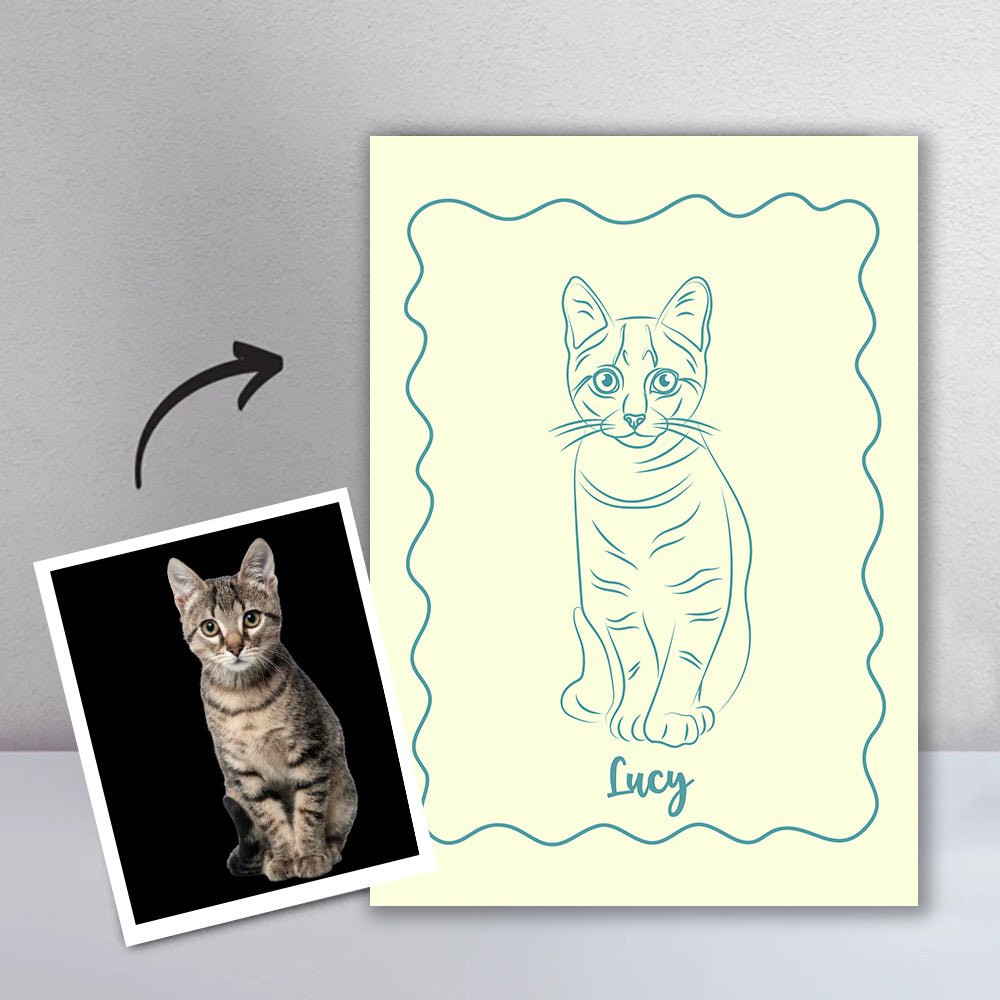 Minimalist Pet Line art - Custom Pet Portrait - 1 Pet - Furr and Family