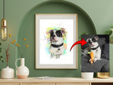 Soft Watercolor Pet Portrait - Custom Pet Artwork